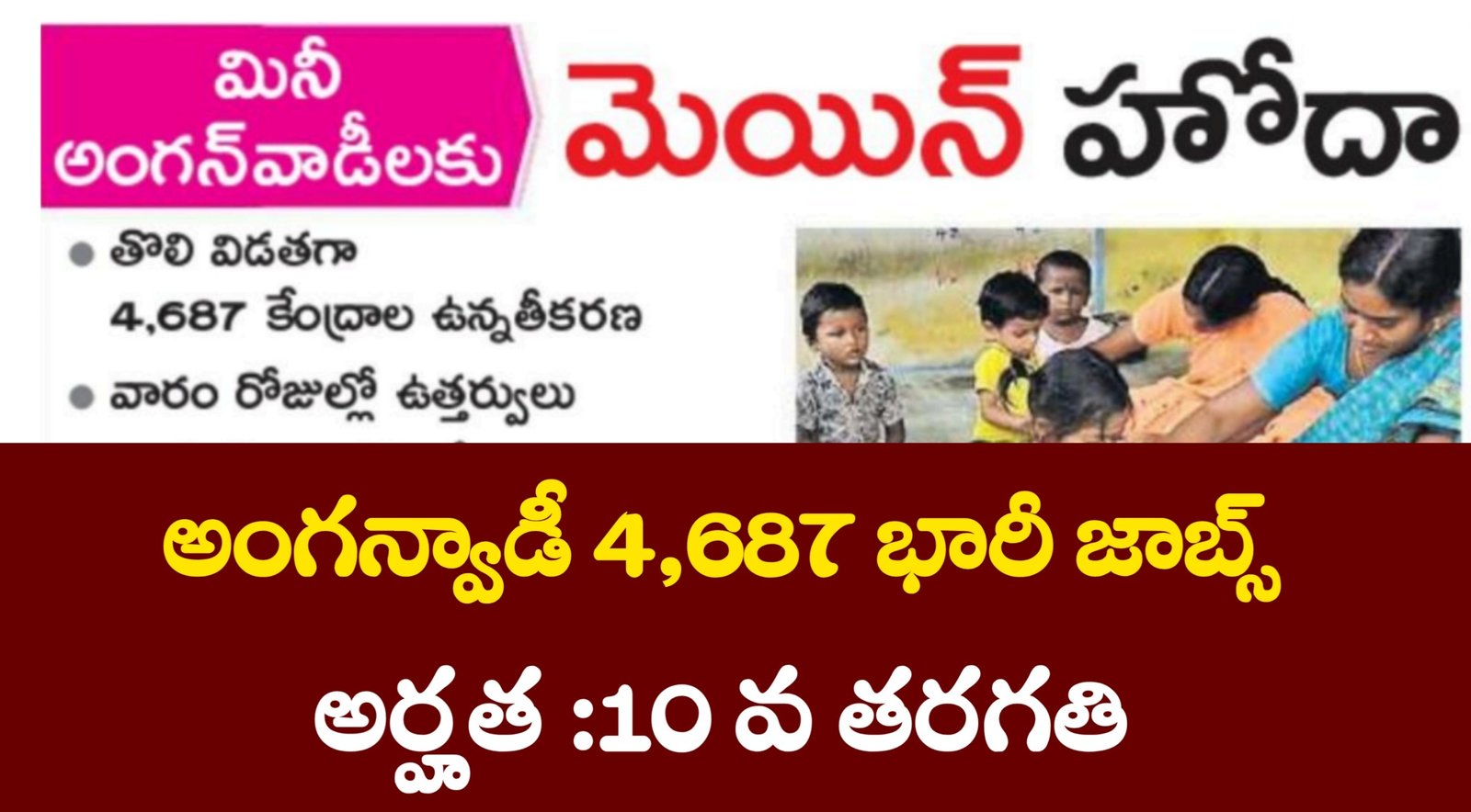 Anganwadi 6497 Jobs Out 2025