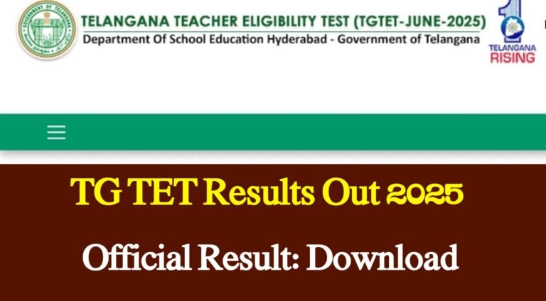 TG TET Results Out 2025