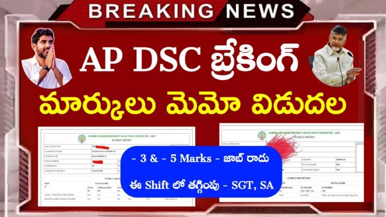 AP DSC Marks Memo 2025