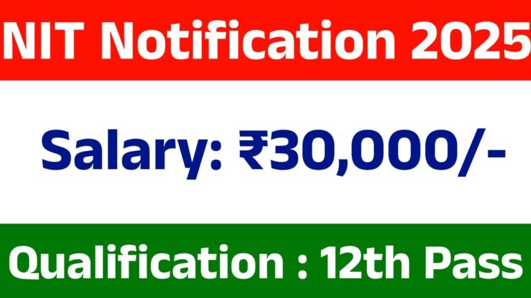 NIT Meghalaya Recruitment 2025