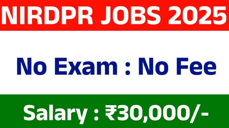 NIRDPR Data Officer Recruitment 2025