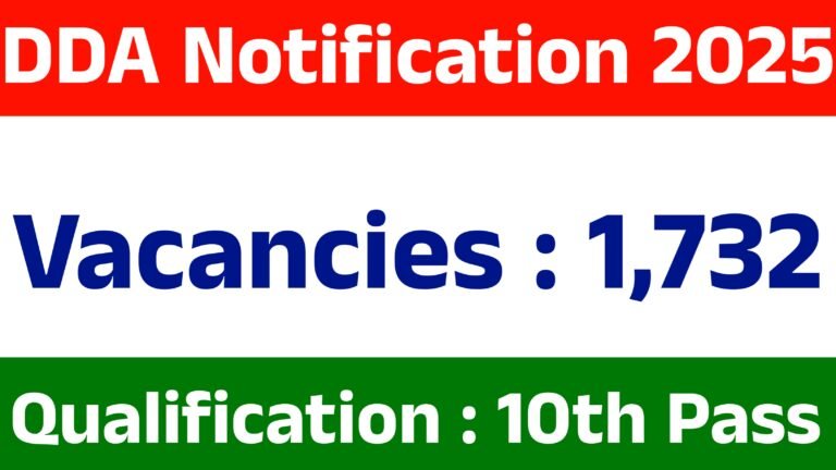 DDA Recruitment 2025