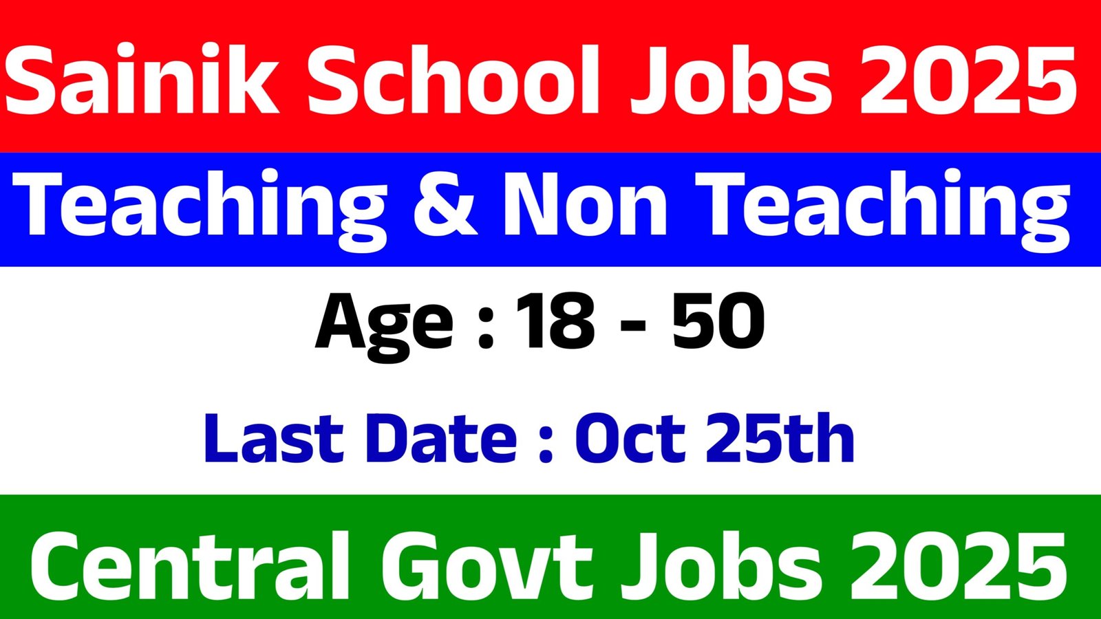 Sainik School Vacancy Out 2025