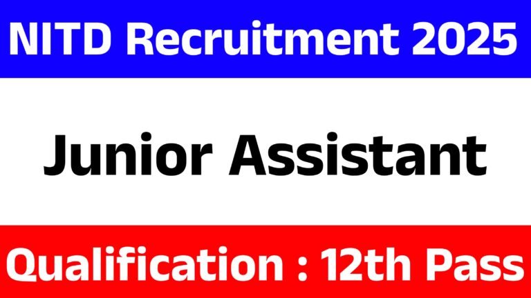 NITD Recruitment Out 2025