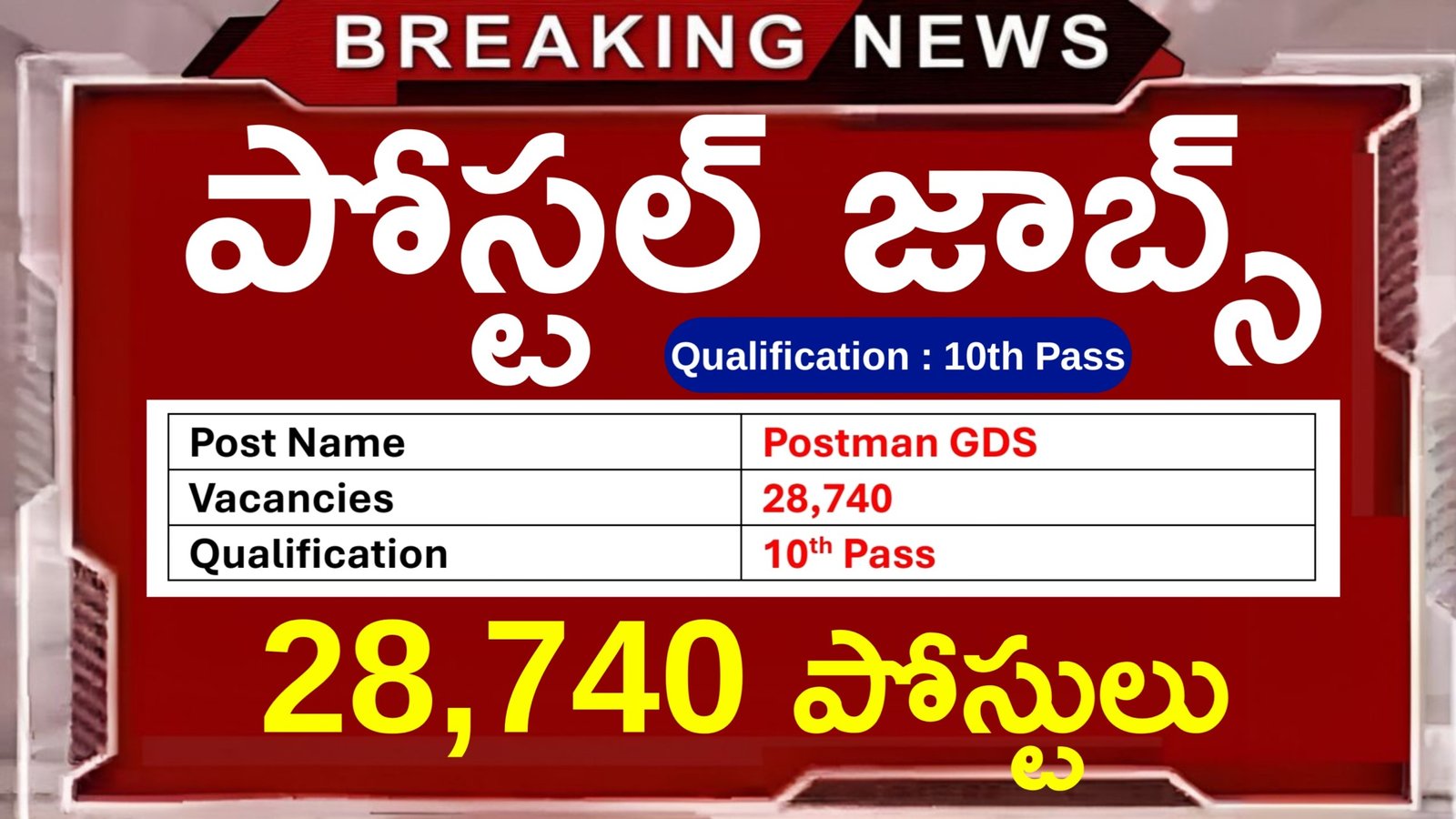 Postal GDS Notification Out 2026