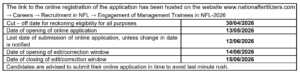 NFL Management Trainee Recruitment 2026