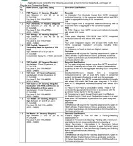 Sainik School Balachadi Recruitment 2026