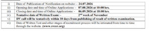 RRC ER Notification 2026
